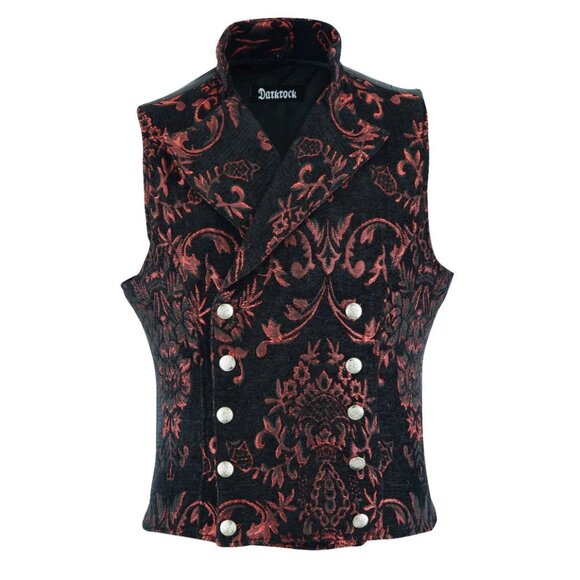 Men's Victorian Gentleman's Aristocrat Vest Tapestry Stylish Casual Vest Red - Picture 1 of 4